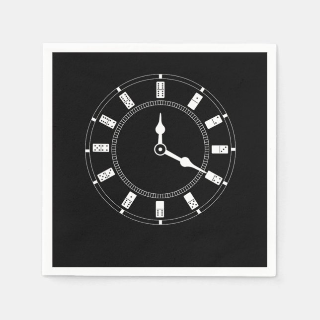 Domino Clock Dominoes Tiles Puzzler Game Gift Pappersservett (Framsidan)
