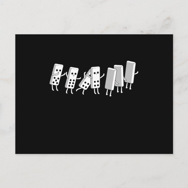 Domino Fall Dominoes Tiles Puzzler Game Gift Vykort (Framsida)