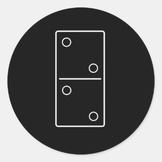 Domino Outline Dominoes Tiles Puzzler Game Gift Runt Klistermärke