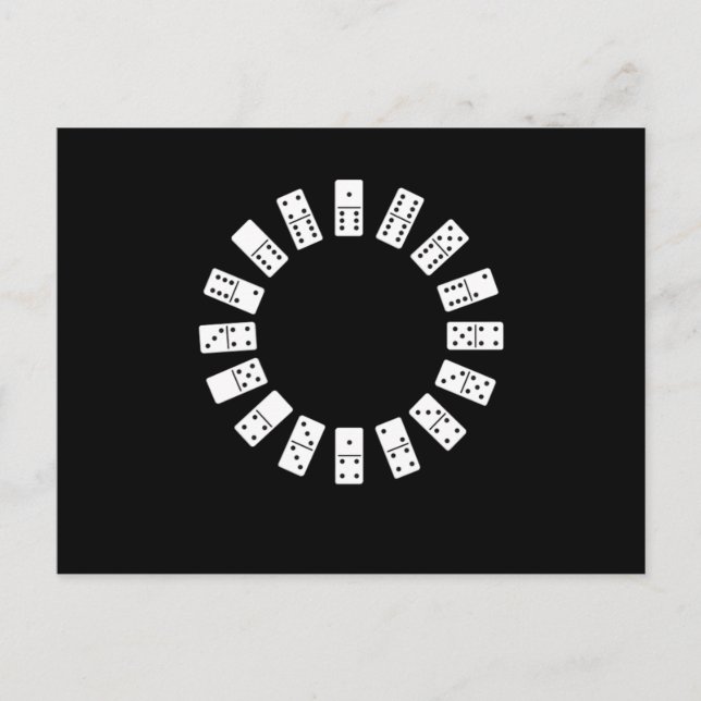 Domino Round Dominoes Tiles Puzzler Game Gift Vykort (Framsida)