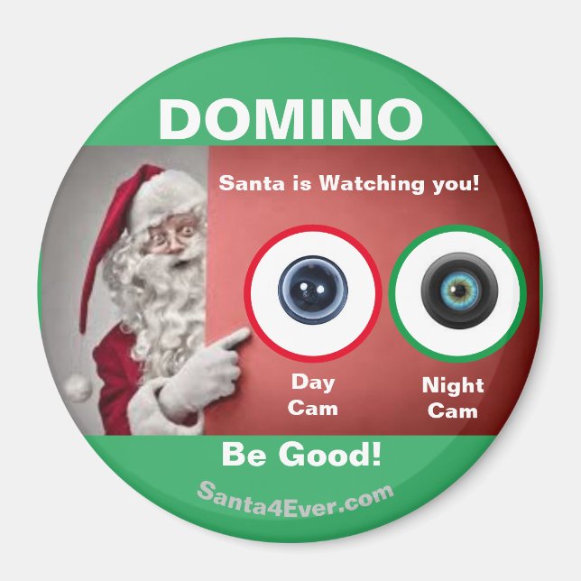 DOMINO Santa tittar på dig! Dag och natt Magnet (Framsidan)