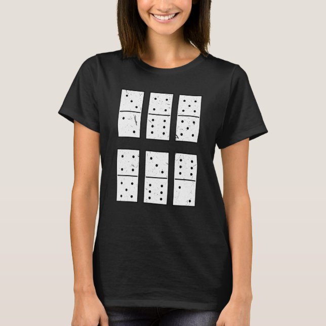 Domino Set Dominoes Game Tile Game Dominos Domino T Shirt (Framsida)