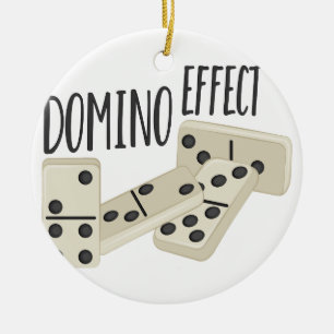 Domino verkställer julgransprydnad keramik