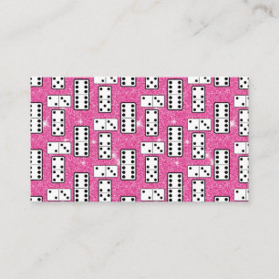 Dominobrickor Dominobräde Pink Glitter Visitkort