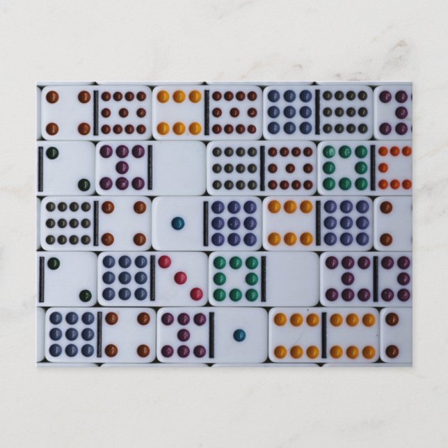 Dominobrickor Siffror Spel Vykort (Framsida)