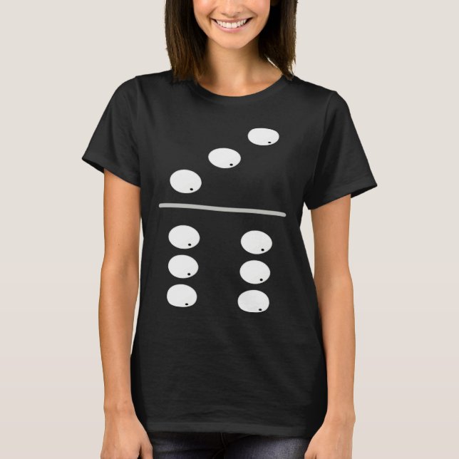 Dominoes 6 And 3, Six Three Game Costume DIY T Shirt (Framsida)