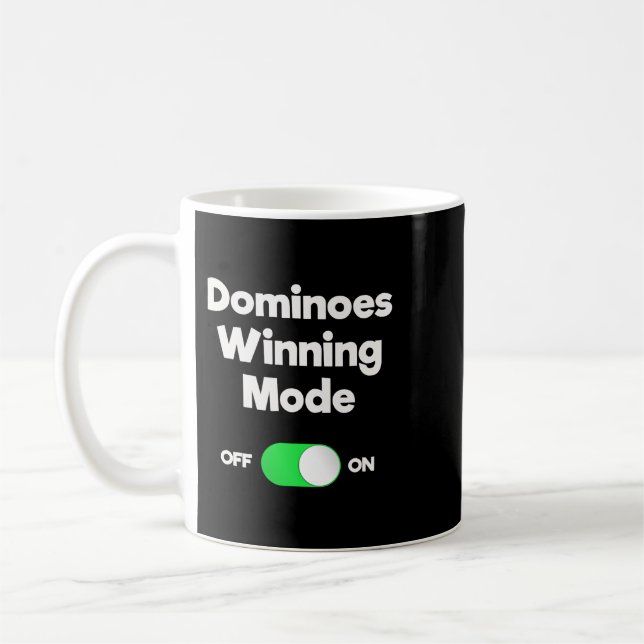 Dominoes Funny Dominoes Player Wining Mode Kaffemugg (Vänster)