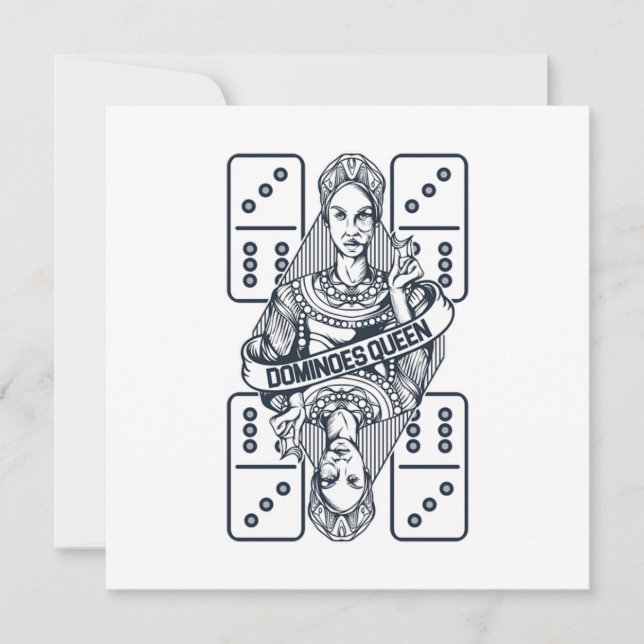Dominoes Queen Play Tiles Puzzler Game Gift Inbjudningar (Framsida)