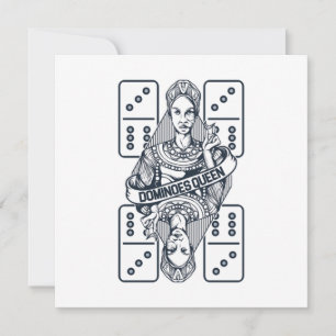Dominoes Queen Play Tiles Puzzler Game Gift Inbjudningar