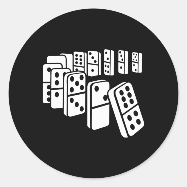 Dominoes Runt Klistermärke (Framsida)