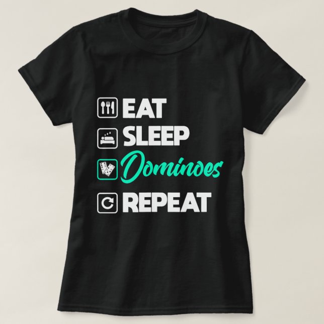 Dominoes Shirt Funny Eat Ssov Dominoes Game Domin T (Design framsida)