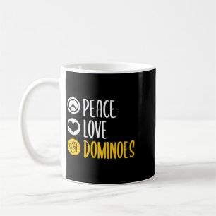 Dominoes Shirt Peace Kärlek Dominoes Quote Dominoe Kaffemugg