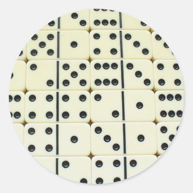 Dominoes Stickers 003 Runt Klistermärke (Framsida)