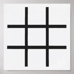Dominoes-Tic Tac Toe MÄRKRE Grid (2-tums kylskåp) Poster