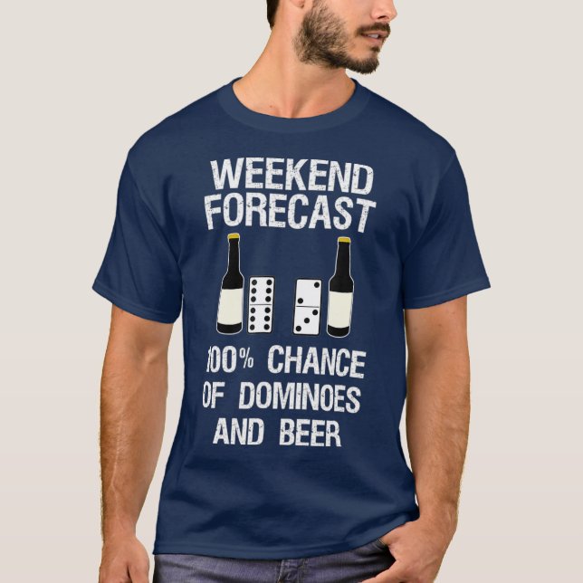    DominoesFunny Dominoes Player och Beer T Shirt (Framsida)