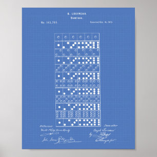 Dominos 1873 Patent Art Blueprint Poster