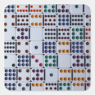 Dominos Numbers Game Fyrkantigt Klistermärke
