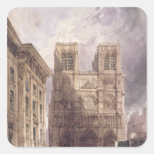 Domkyrkan av Notre Dame, Paris, 1836 Fyrkantigt Klistermärke