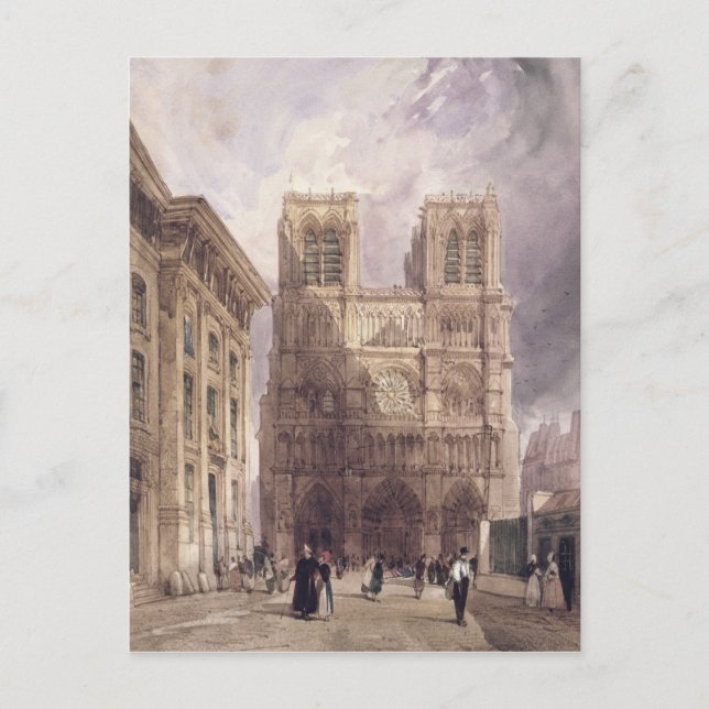 Domkyrkan av Notre Dame, Paris, 1836 Vykort (Framsida)