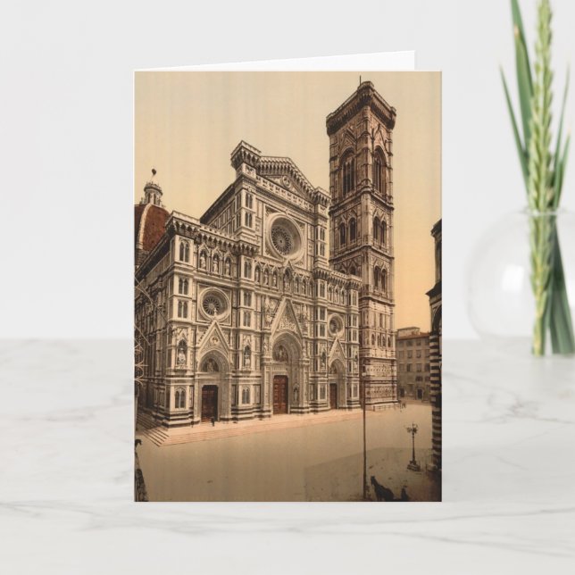 Domkyrkan och campanilen, Florence Helgkort (Framsida)