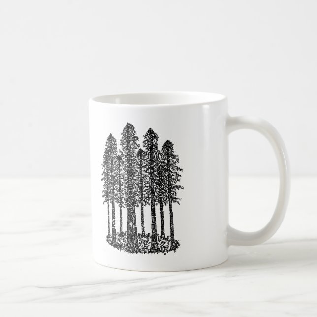 Domkyrkaring (kust- redwoodträd skissar), kaffemugg (Höger)