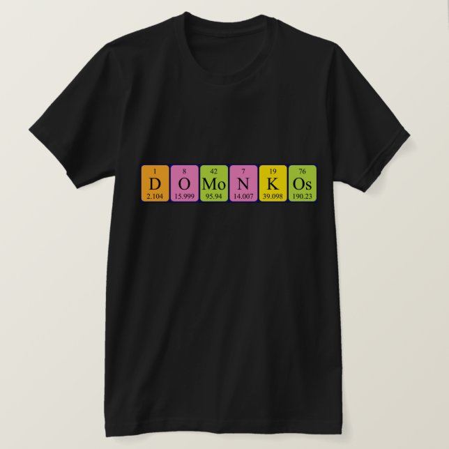 Domonkos periodiska skjorta bord namn tee shirt (Design framsida)