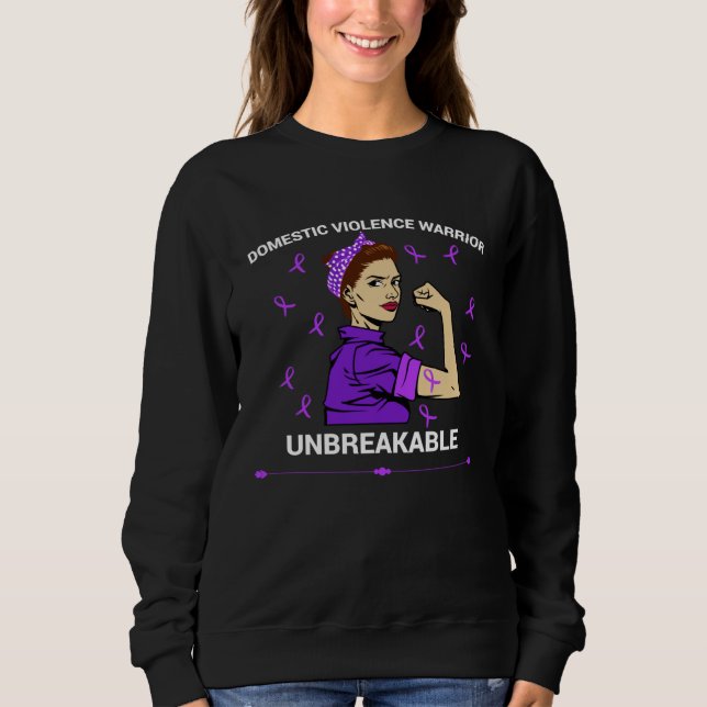 Domostic Violence Worrior Unbreakable Woman Domest T Shirt (Framsida)