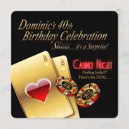 Dom's Vegas Casino Night 40-årsfest Inbjudningar
