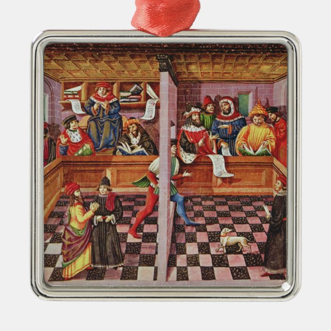 Domstol av forskarna julgransprydnad metall (Framsidan)