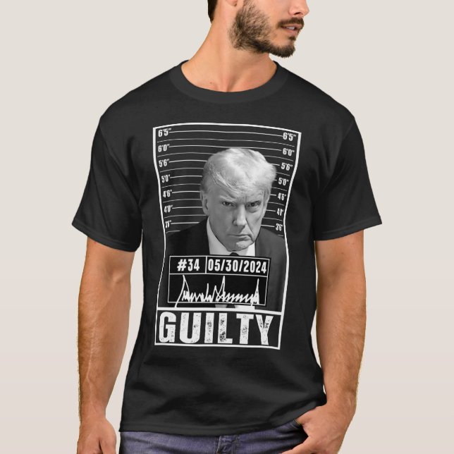 Domstol Donald Trump Mugg Shot Jail Pict T Shirt (Framsida)