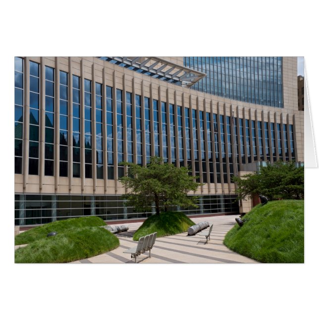 Domstol Facade och Plaza i Minneapolis Hälsningskort (Framsidan Horizontal)