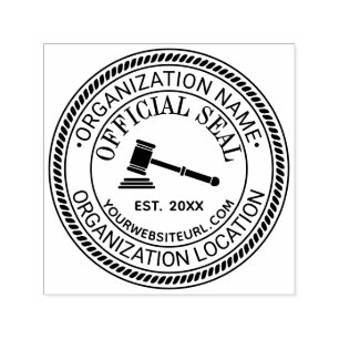 Domstol Gavel Officiellt Sigill Namn Ort URL Est Självfärgande Stämpel