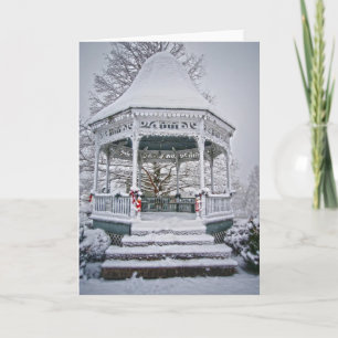 Domstol Gazebo i Snö Helgkort