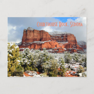 Domstol Sten, Sedona AZ Winter Post Card Vykort