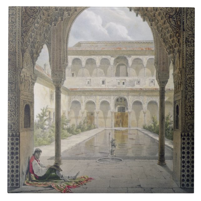 Domstolen av Albercaen i Alhambraen, Granada, Kakelplatta (Framsidan)