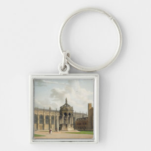 Domstolen av Trinityhögskolan, Cambridge, från ' Fyrkantig Silverfärgad Nyckelring