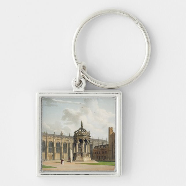 Domstolen av Trinityhögskolan, Cambridge, från ' Fyrkantig Silverfärgad Nyckelring (Framsidan)