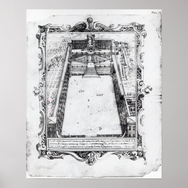 Domstolen Belvedere i Vatikanen Rom, 1581 Poster (Framsidan)