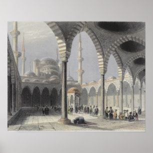 Domstolen i moskén Sultan Achmet, Istanbul Poster