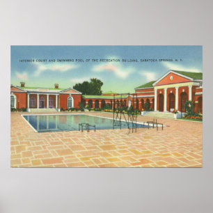 Domstolen och bassängen för rekreationBldg Poster