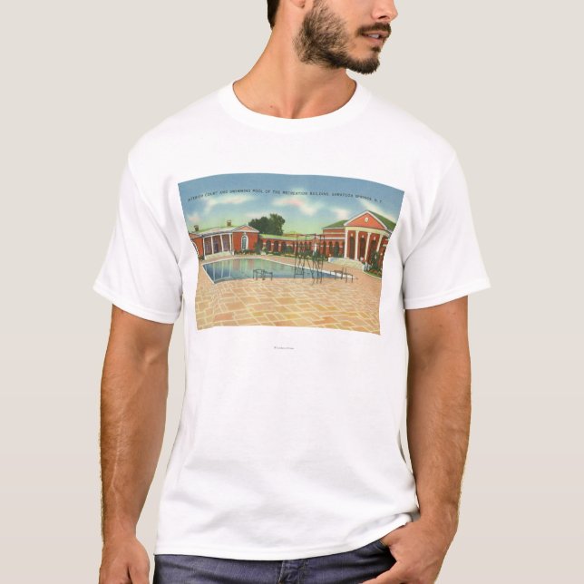 Domstolen och bassängen för rekreationBldg Tee Shirt (Framsida)