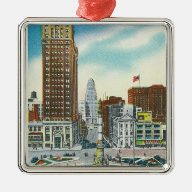 Domstolgatan beskådar av frihet packar ihop Bldg Julgransprydnad Metall (Framsidan)