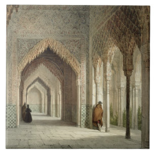 Domstolrummet av Alhambraen, Granada, tänd 1853 ( Kakelplatta