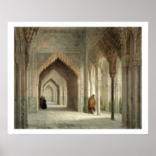 Domstolrummet av Alhambraen, Granada, tänd 1853 ( Poster