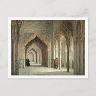 Domstolrummet av Alhambraen, Granada, tänd 1853 ( Vykort