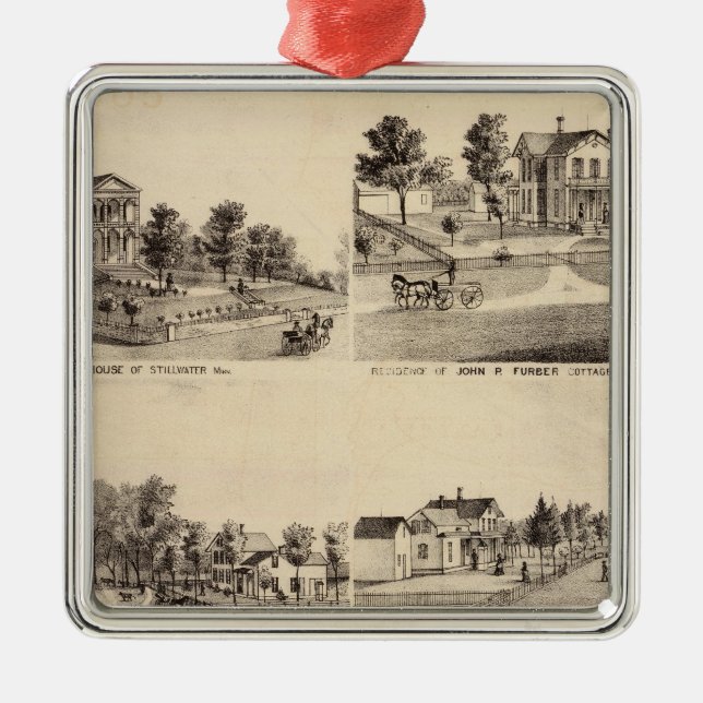 Domstolsbyggnad av Stillwater, Minnesota Julgransprydnad Metall (Framsidan)