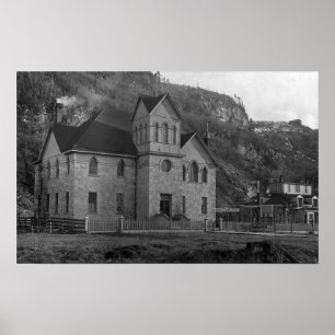 Domstolsbyggnaden i Skagway, Alaska fotograferar Poster