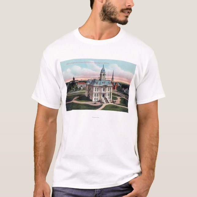 Domstolsbyggnaden, postar - kontoret, huvudstaden tee shirt (Framsida)