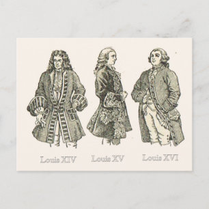 Domstolskläder, Louis XIV, XV och XVI Vykort