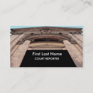 Domstolsrapportör i byggnad affärskort visitkort